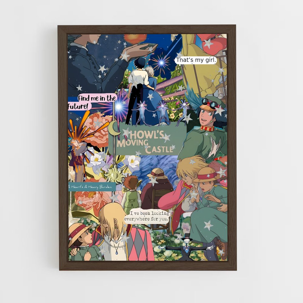 ap-howls moving castle-3 cadre Bois foncé