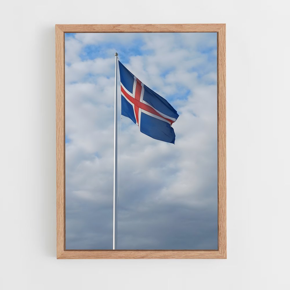 ap-iceland flag-1 cadre Bois clair