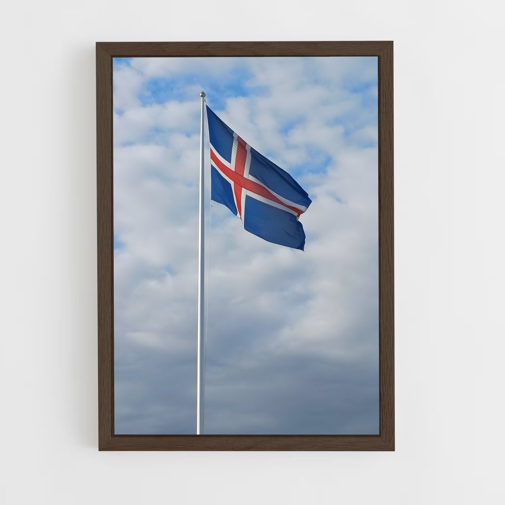 ap-iceland flag-1 cadre Bois foncé