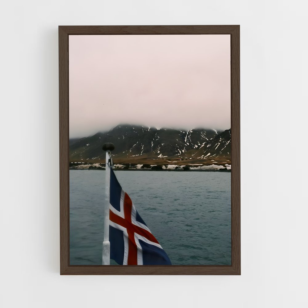 ap-iceland flag-2 cadre Bois foncé
