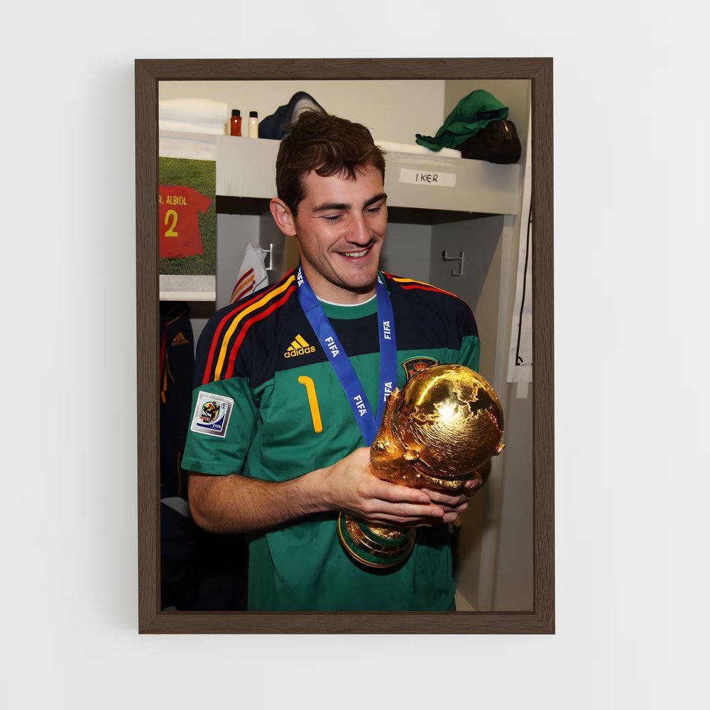 ap-iker casillas-10 cadre Bois foncé