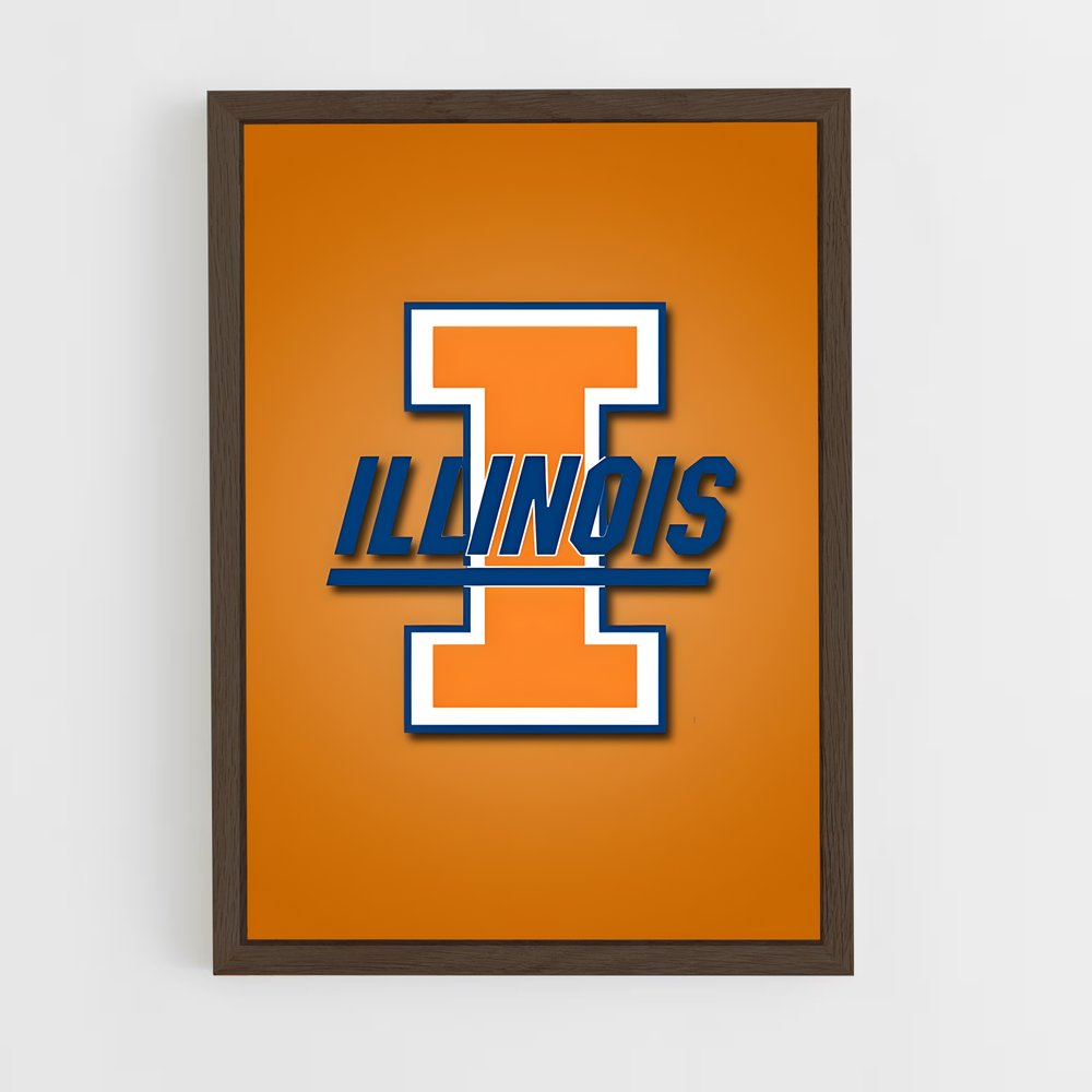 ap-illinois fighting illini-3 cadre Bois foncé