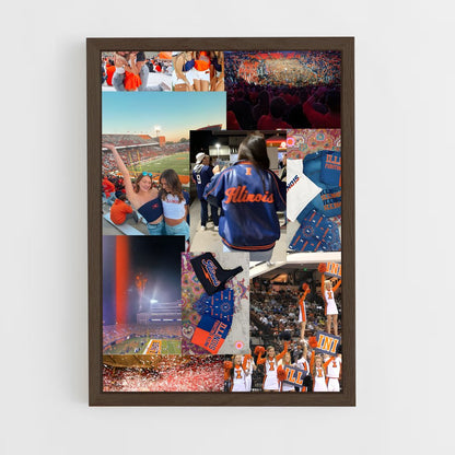 ap-illinois fighting illini-5 cadre Bois foncé