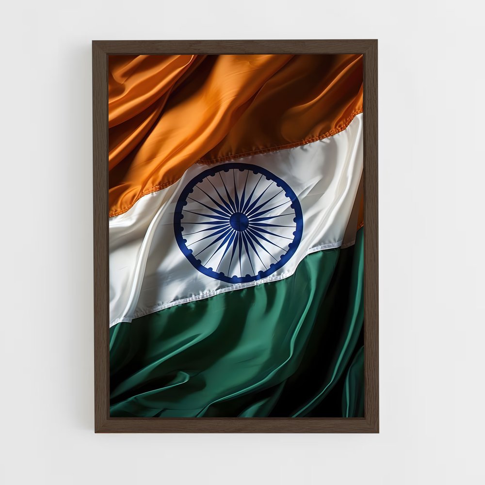 ap-india flag-1 cadre Bois foncé
