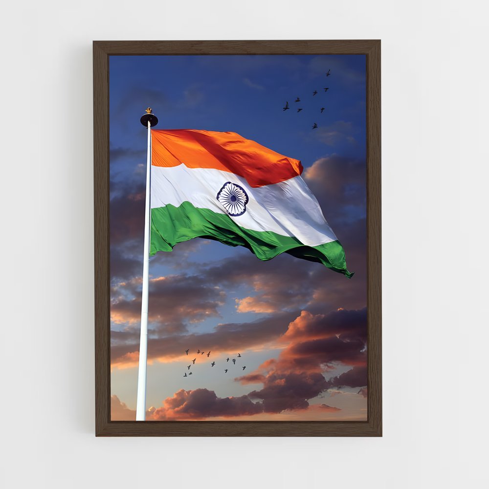ap-india flag-2 cadre Bois foncé