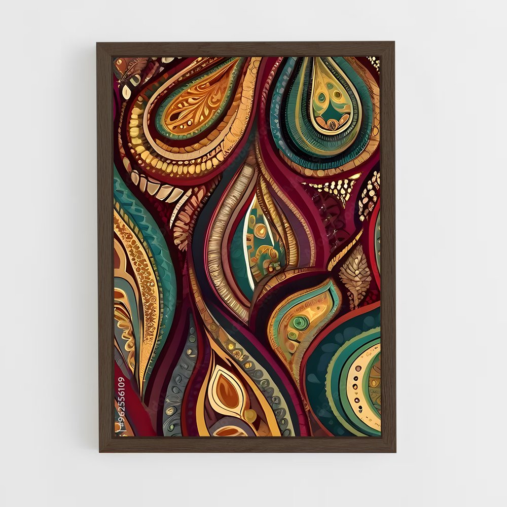 ap-indian patterns-2 cadre Bois foncé