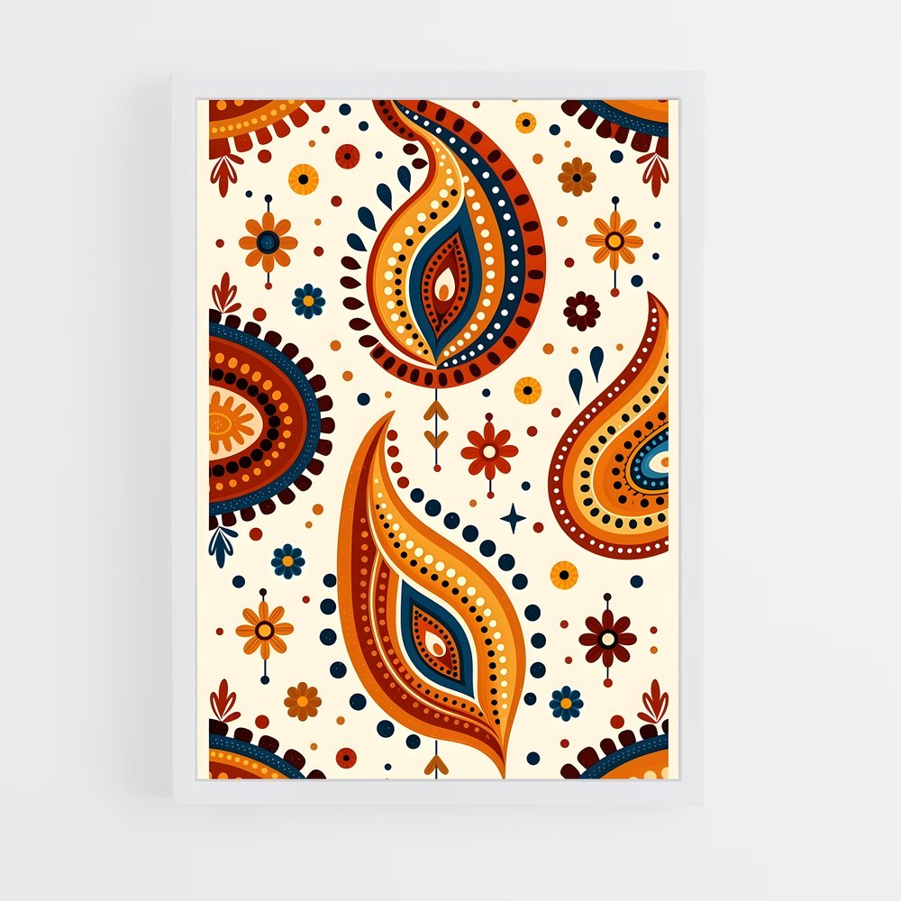 ap-indian patterns-5 cadre Blanc