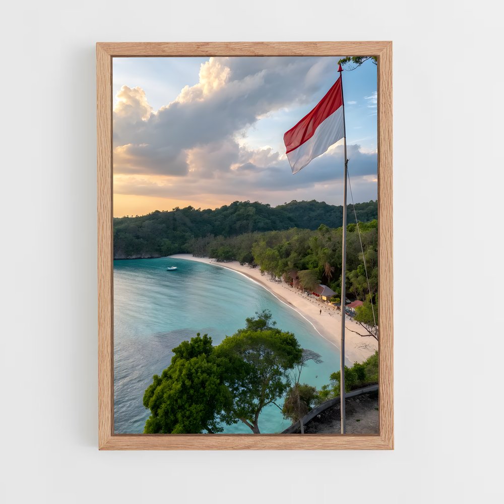 ap-indonesia flag-2 cadre Bois clair