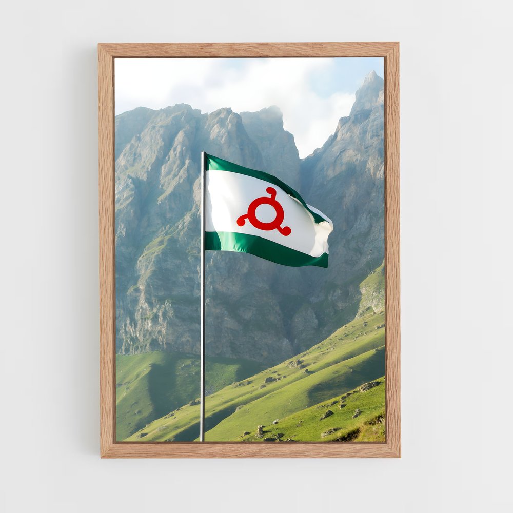 ap-ingushetia flag-1 cadre Bois clair
