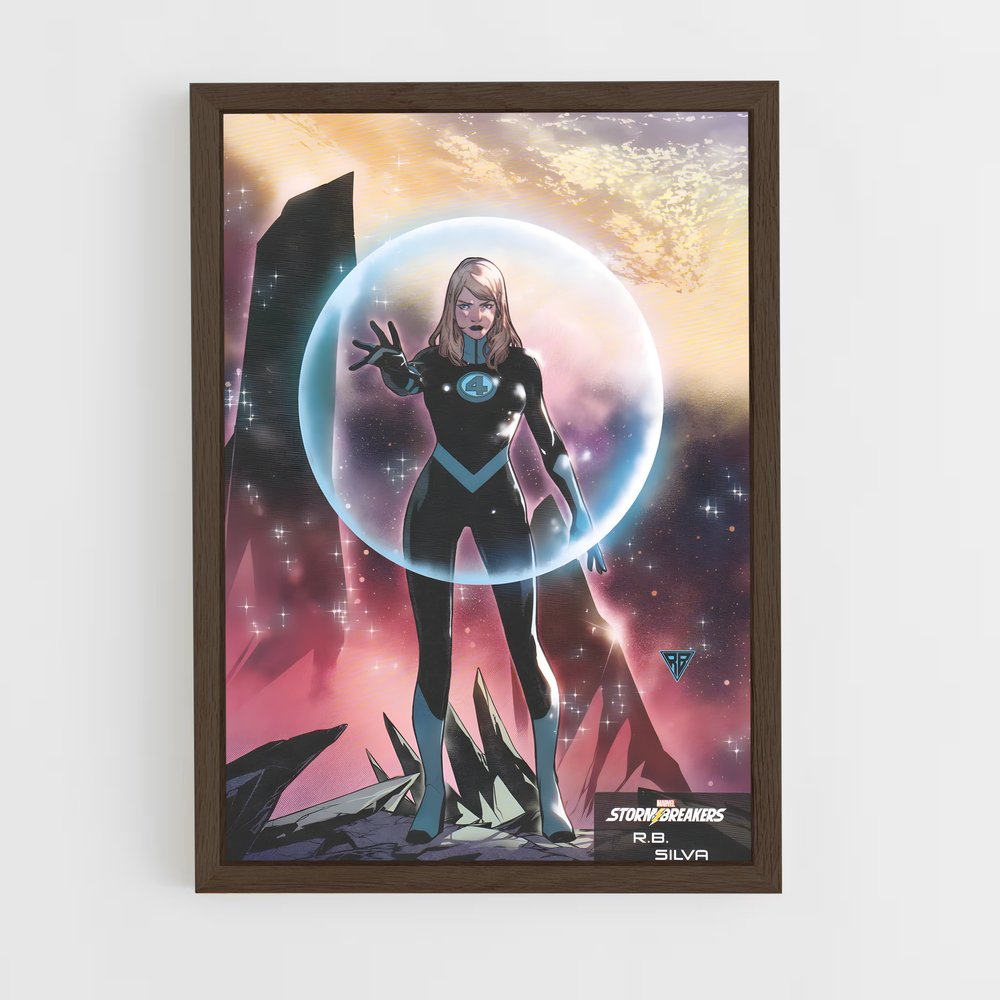 ap-invisible woman sue storm-7 cadre Bois foncé