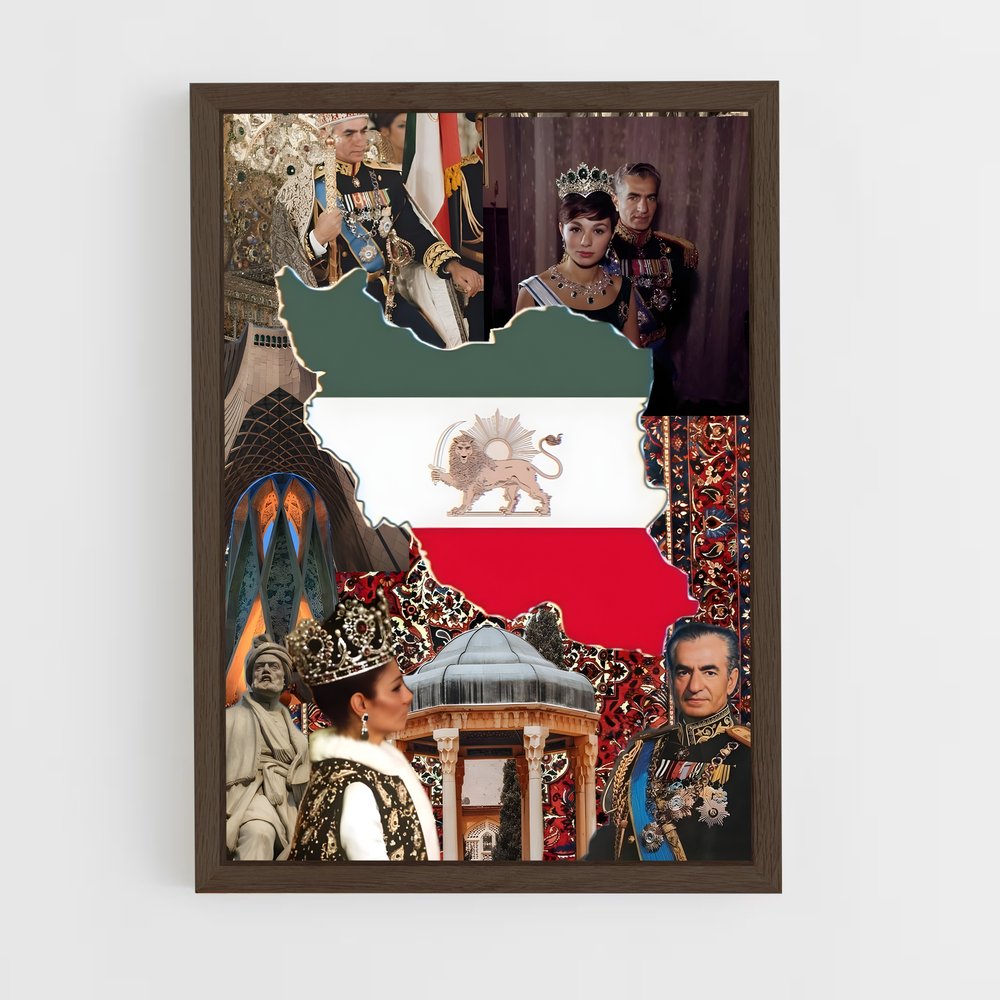 ap-iran flag-3 cadre Bois foncé
