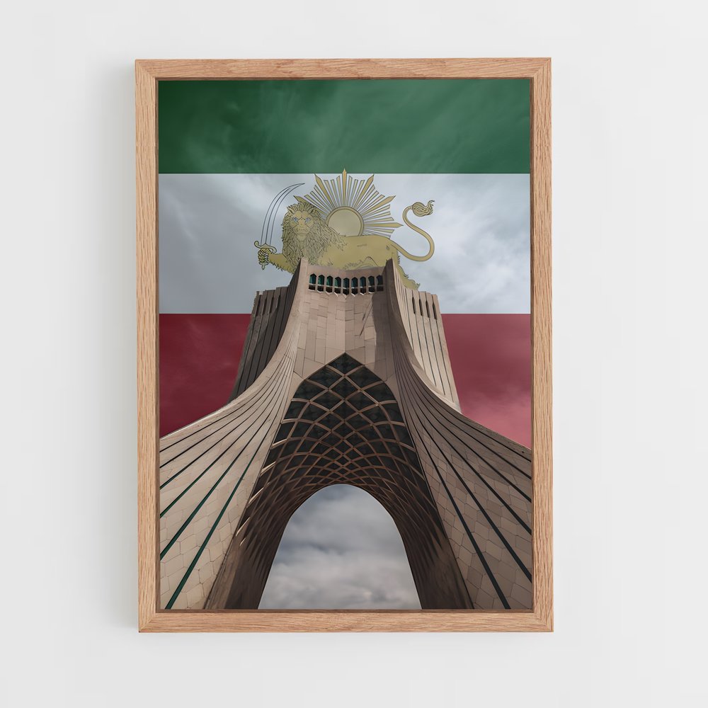 ap-iran flag-5 cadre Bois clair