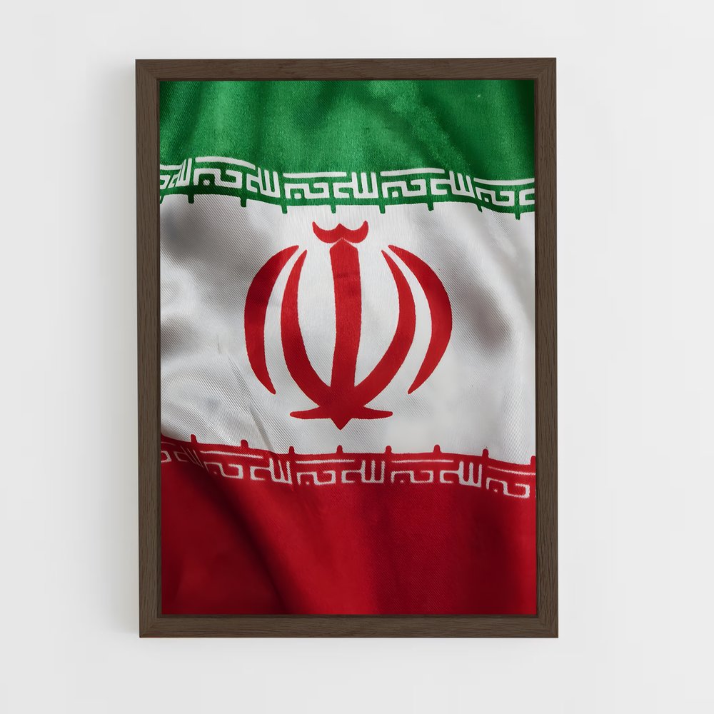 ap-iran flag-7 cadre Bois foncé