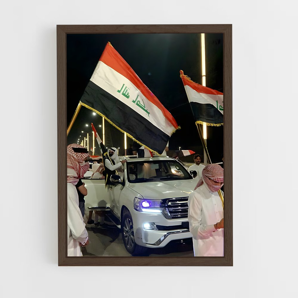 ap-iraq flag-1 cadre Bois foncé
