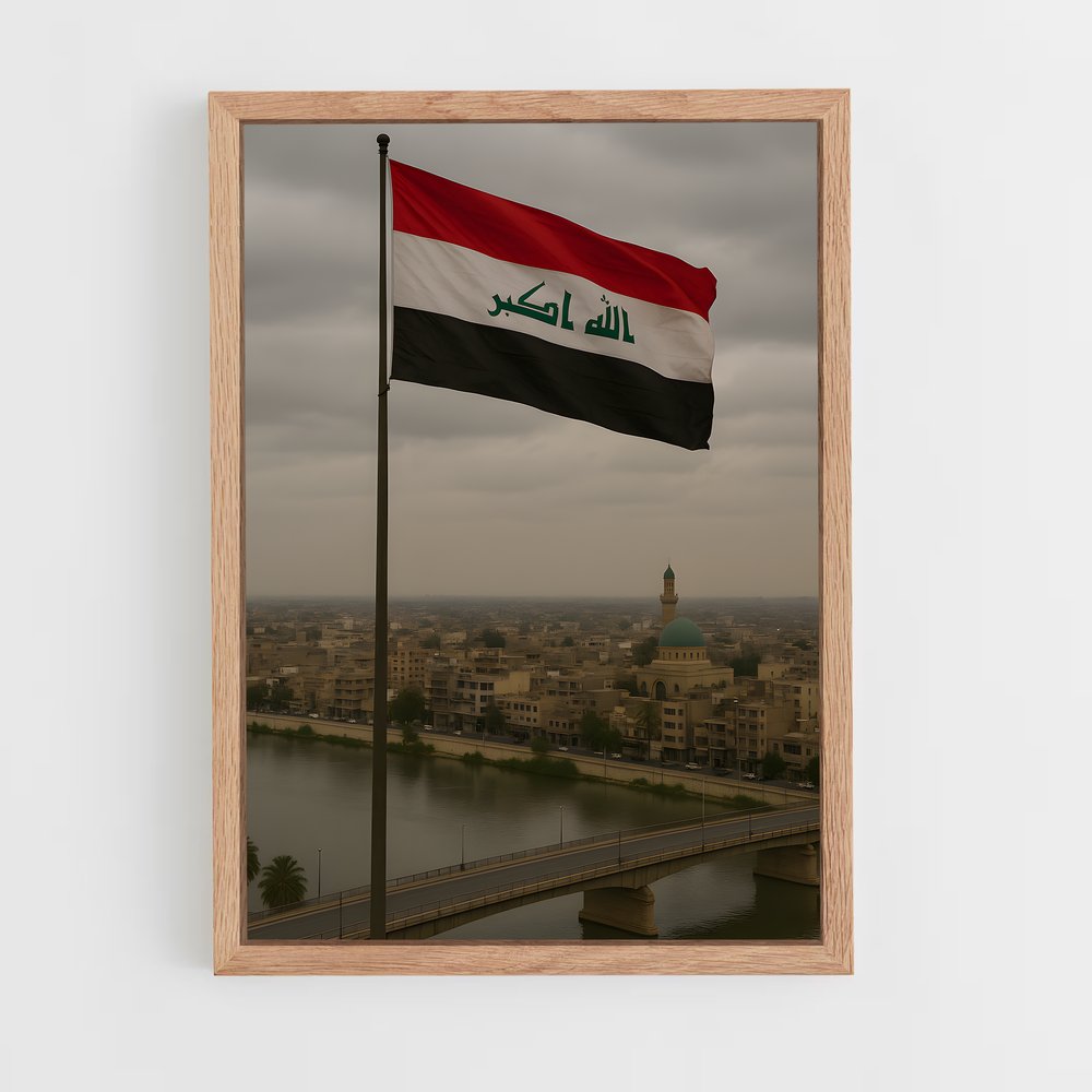 ap-iraq flag-2 cadre Bois clair