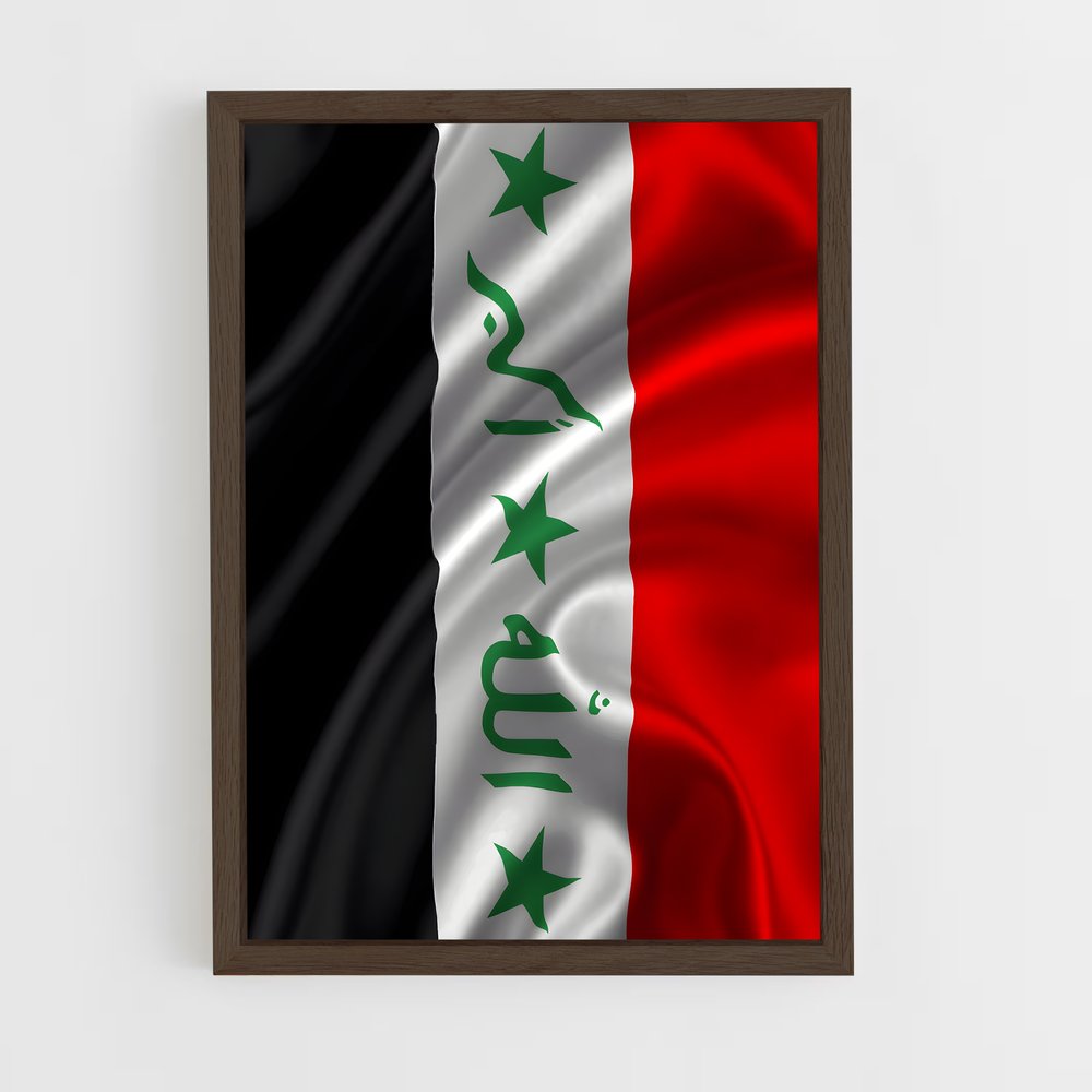 ap-iraq flag-3 cadre Bois foncé