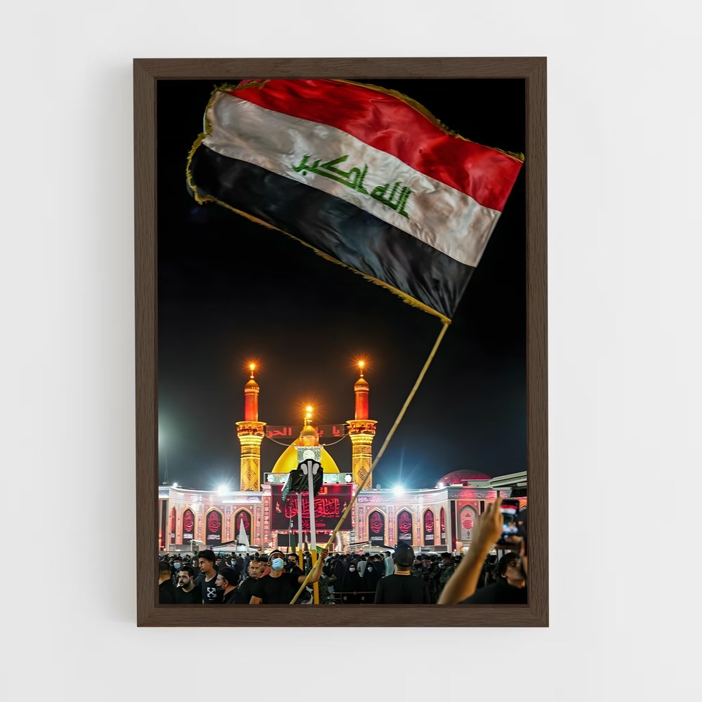 ap-iraq flag-6 cadre Bois foncé
