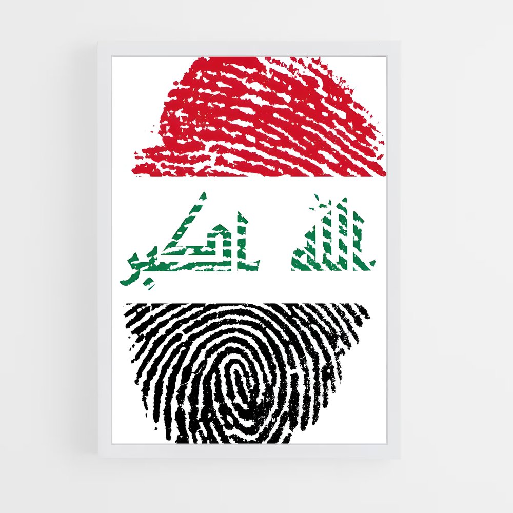 ap-iraq flag-8 cadre Blanc