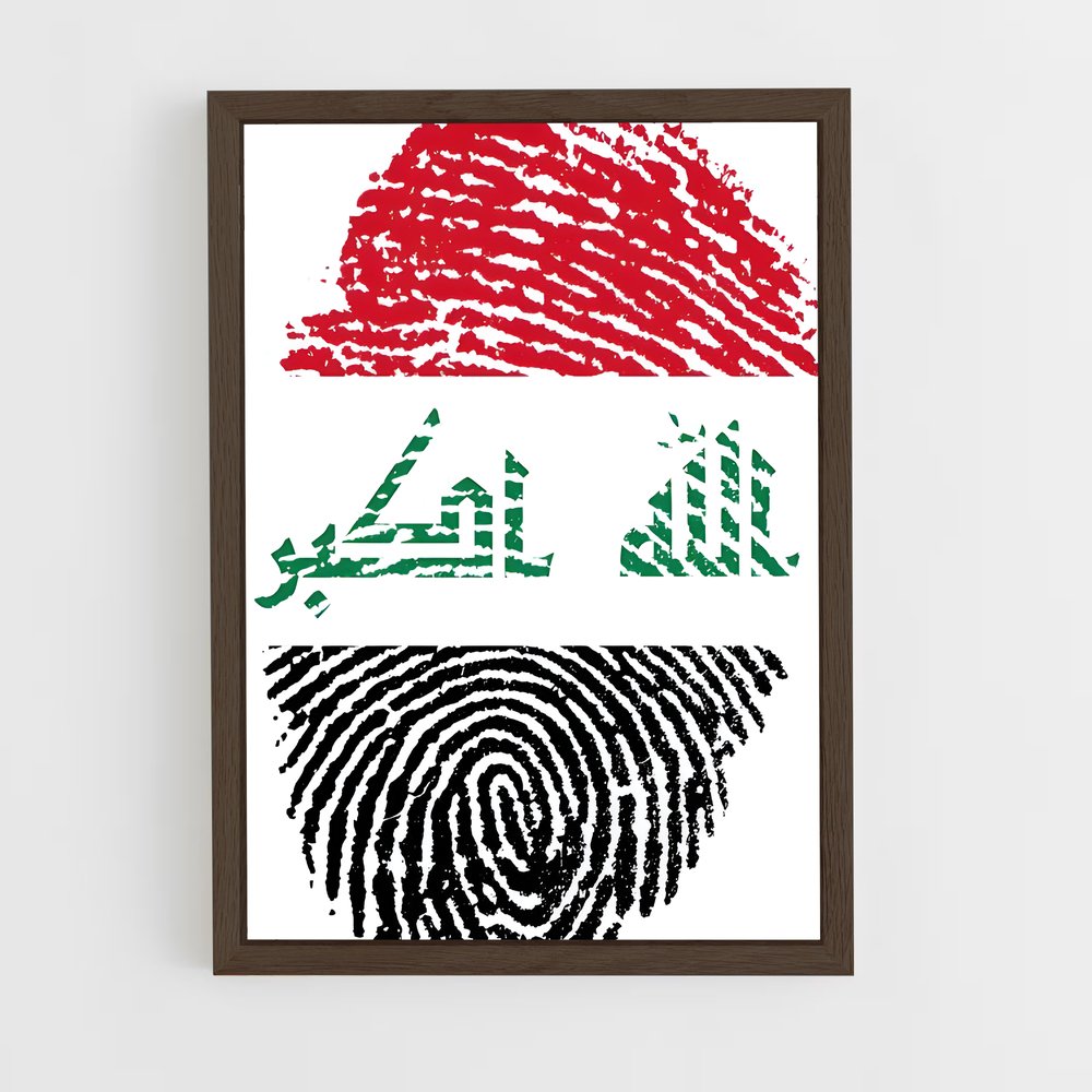 ap-iraq flag-8 cadre Bois foncé