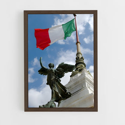ap-italy flag-1 cadre Bois foncé