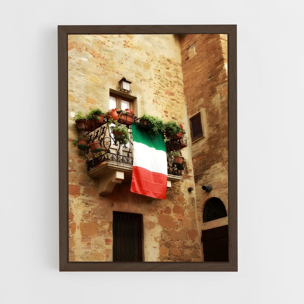 ap-italy flag-2 cadre Bois foncé