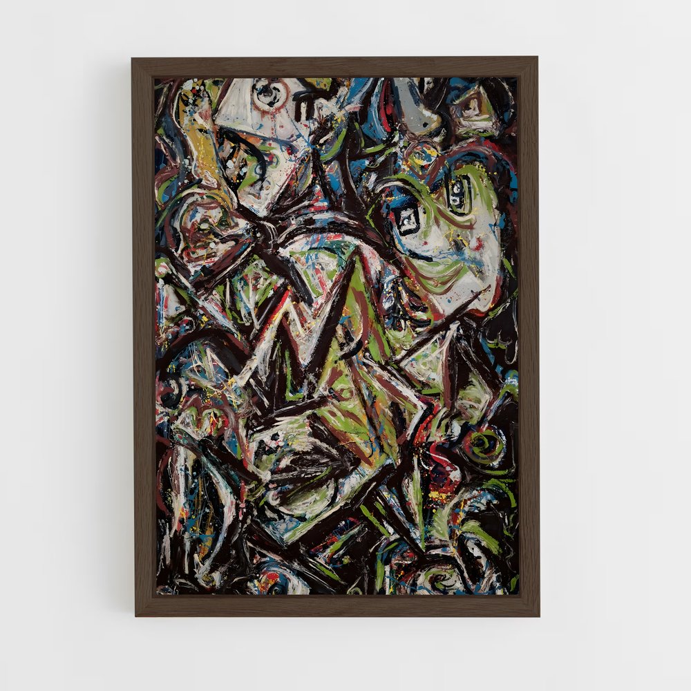 ap-jackson pollock-4 cadre Bois foncé
