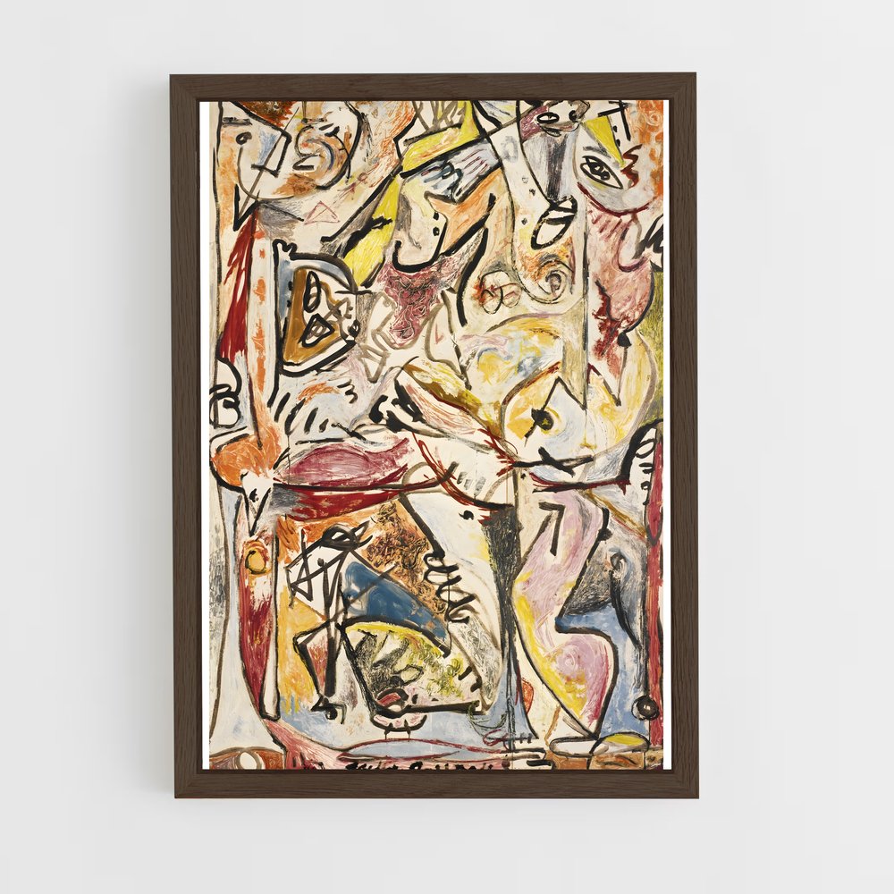 ap-jackson pollock-6 cadre Bois foncé