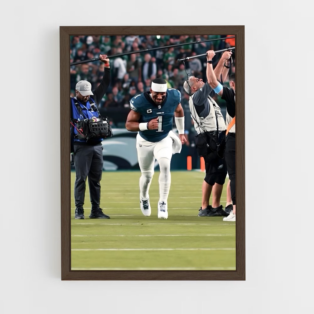 ap-jalen hurts-1 cadre Bois foncé