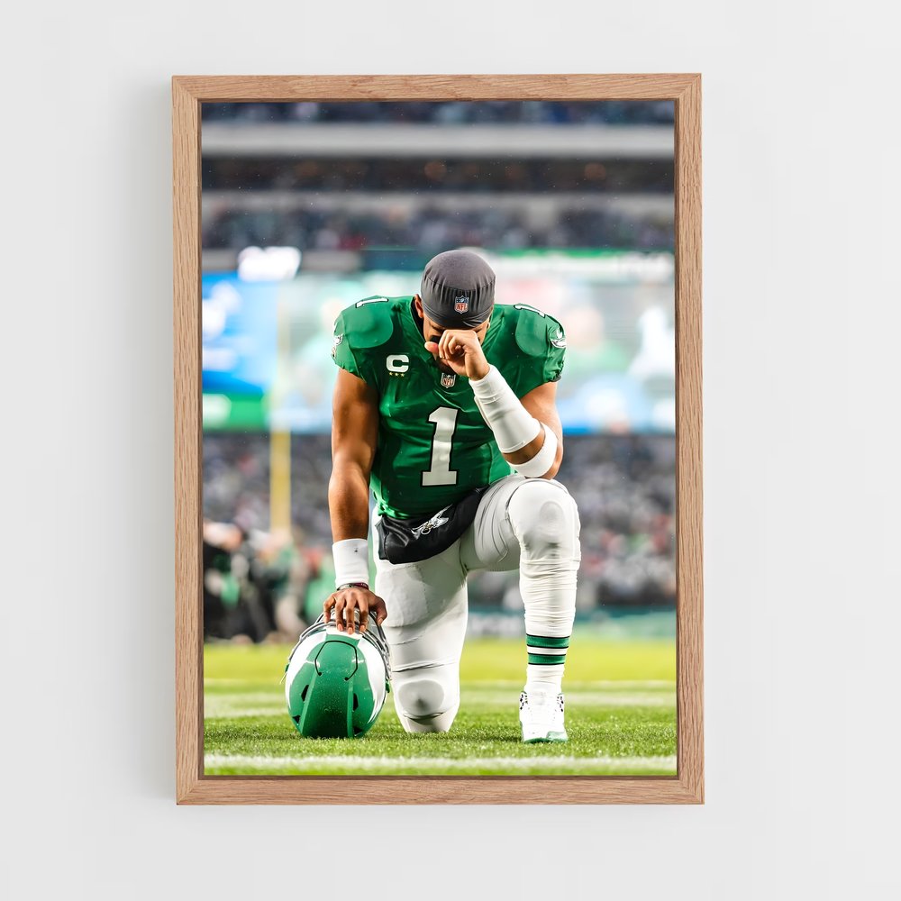 ap-jalen hurts-2 cadre Bois clair