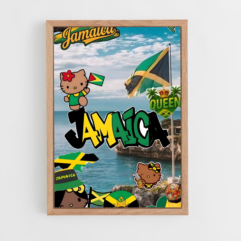 ap-jamaica flag-3 cadre Bois clair