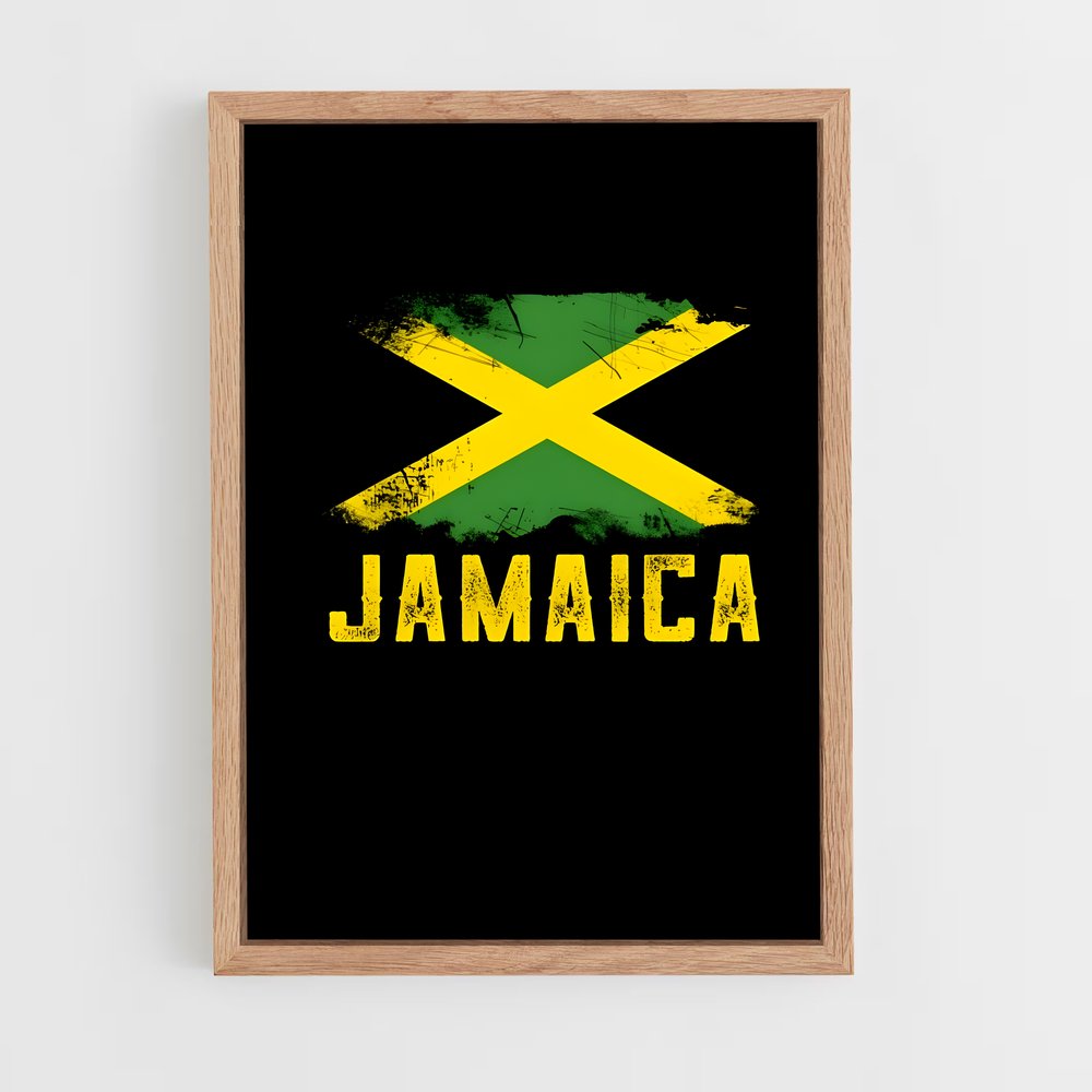 ap-jamaica flag-4 cadre Bois clair