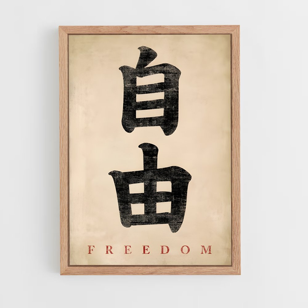 ap-japanese calligraphy-5 cadre Bois clair