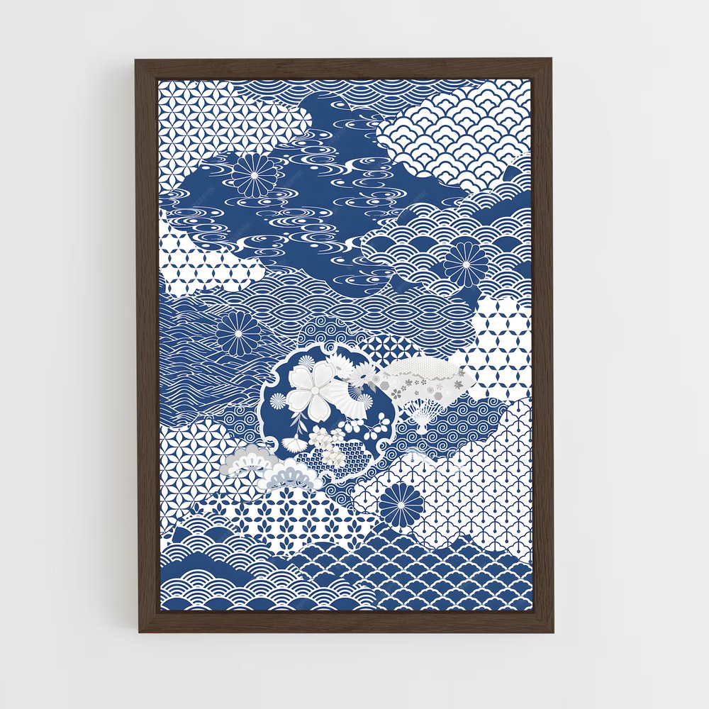 ap-japanese patterns-3 cadre Bois foncé