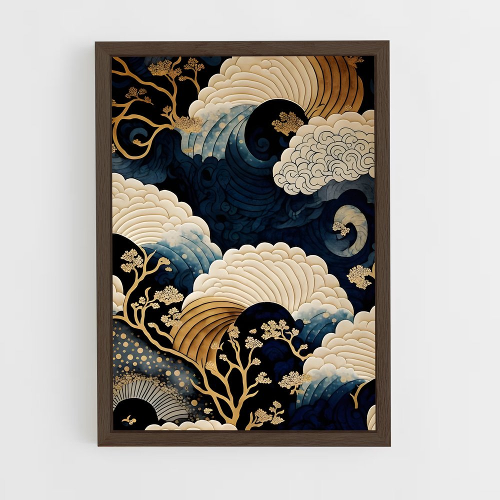 ap-japanese patterns-4 cadre Bois foncé