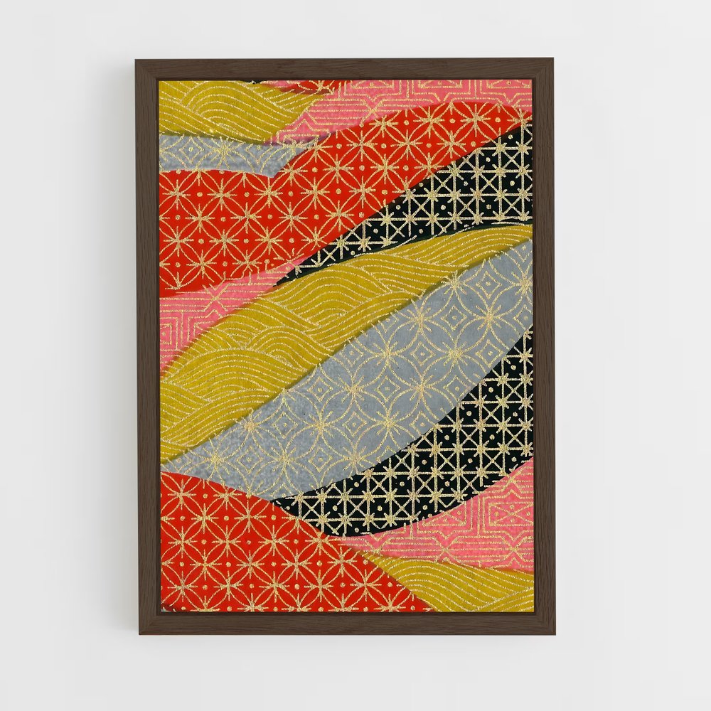 ap-japanese patterns-6 cadre Bois foncé