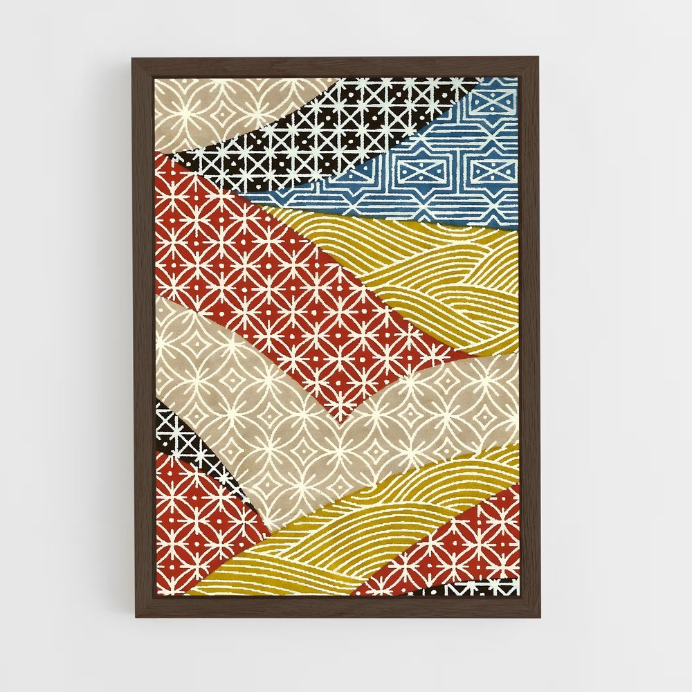 ap-japanese patterns-9 cadre Bois foncé