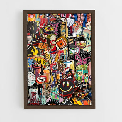 ap-jean-michel basquiat-1 cadre Bois foncé