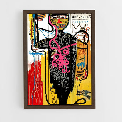 ap-jean-michel basquiat-3 cadre Bois foncé