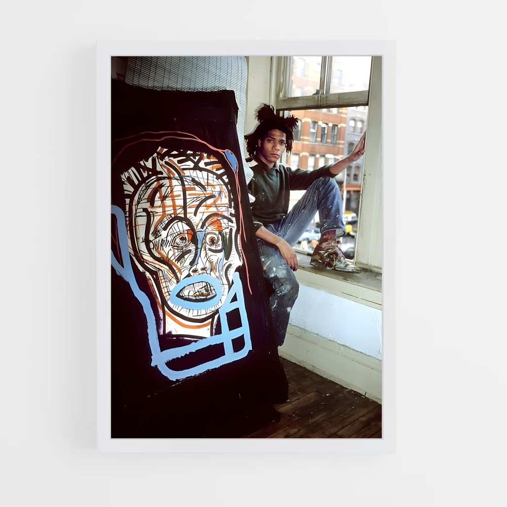 ap-jean-michel basquiat-4 cadre Blanc