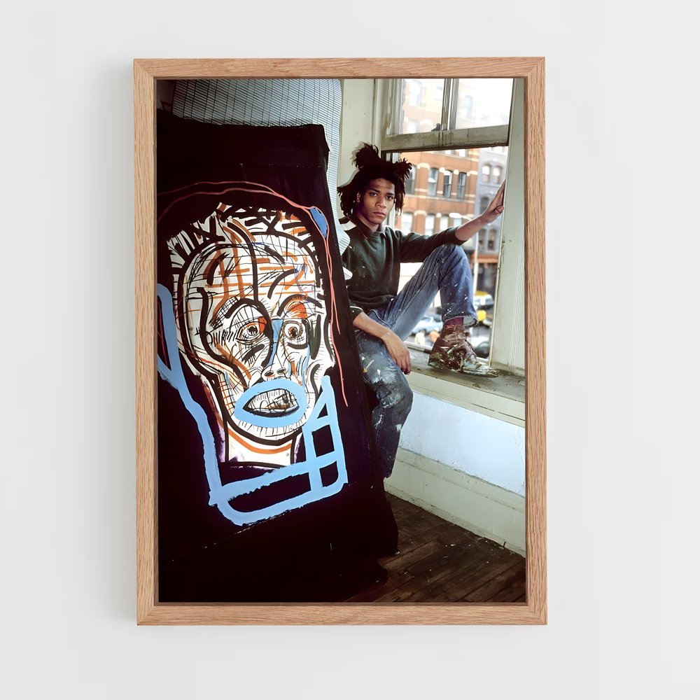 ap-jean-michel basquiat-4 cadre Bois clair
