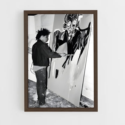 ap-jean-michel basquiat-6 cadre Bois foncé