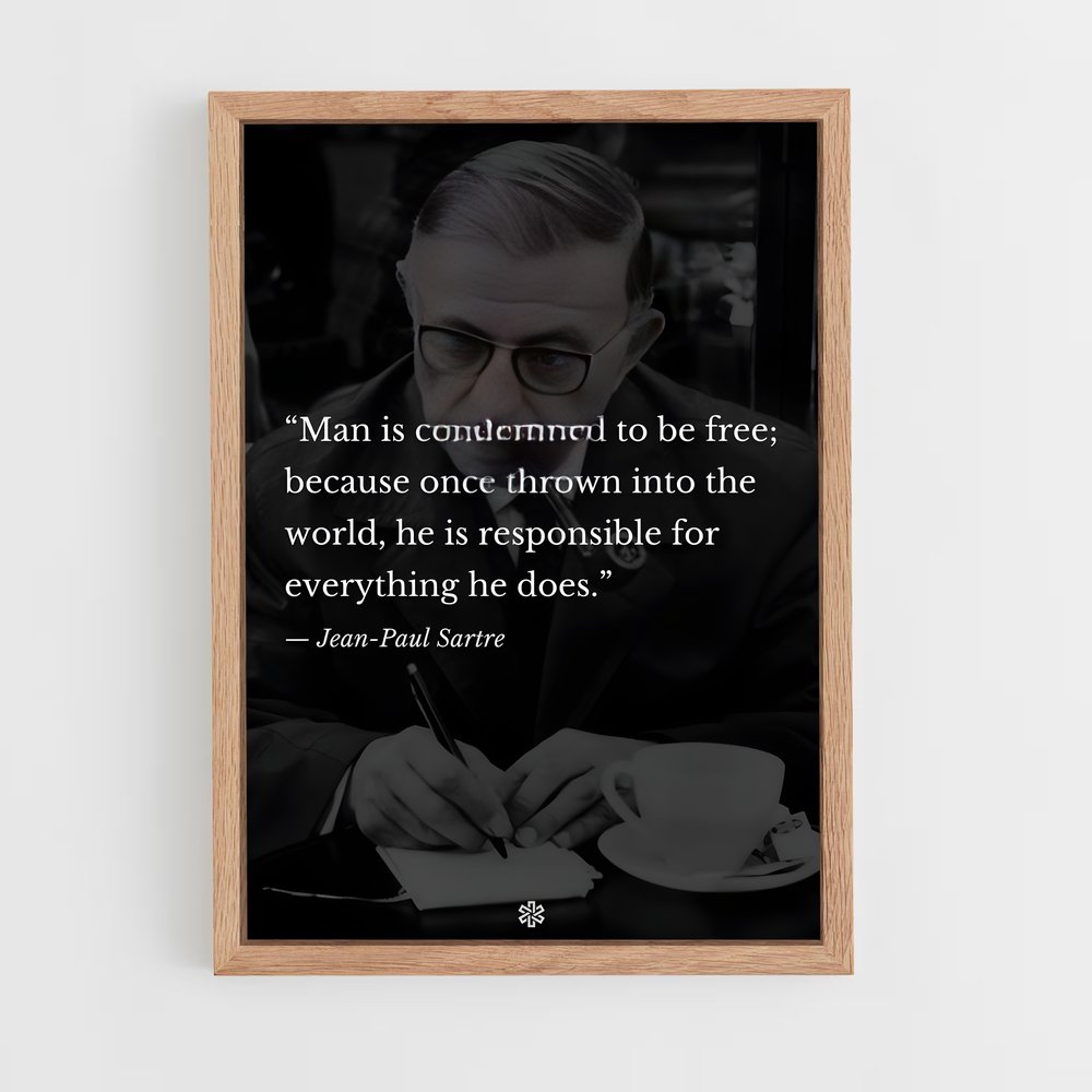 ap-jean paul sartre-1 cadre Bois clair