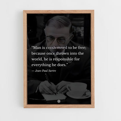 ap-jean paul sartre-1 cadre Bois clair