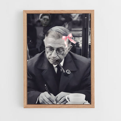 ap-jean paul sartre-2 cadre Bois clair