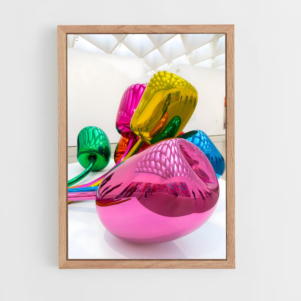 ap-jeff koons-3 cadre Bois clair