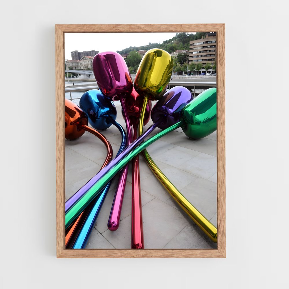 ap-jeff koons-5 cadre Bois clair