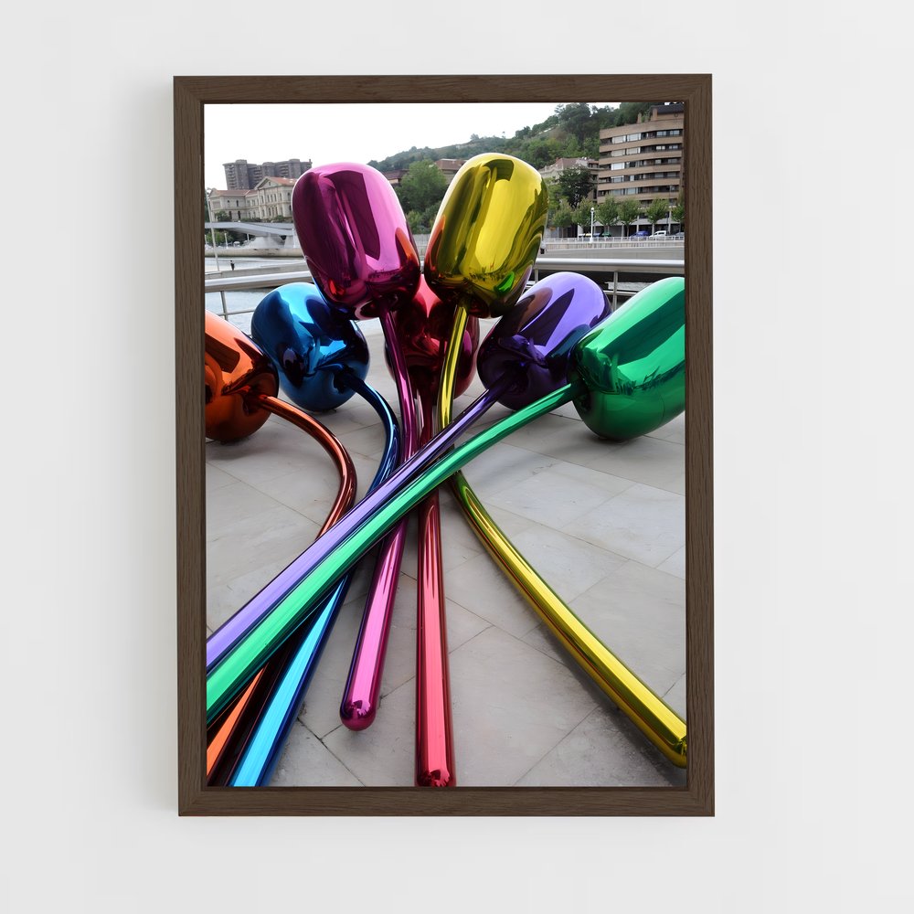 ap-jeff koons-5 cadre Bois foncé