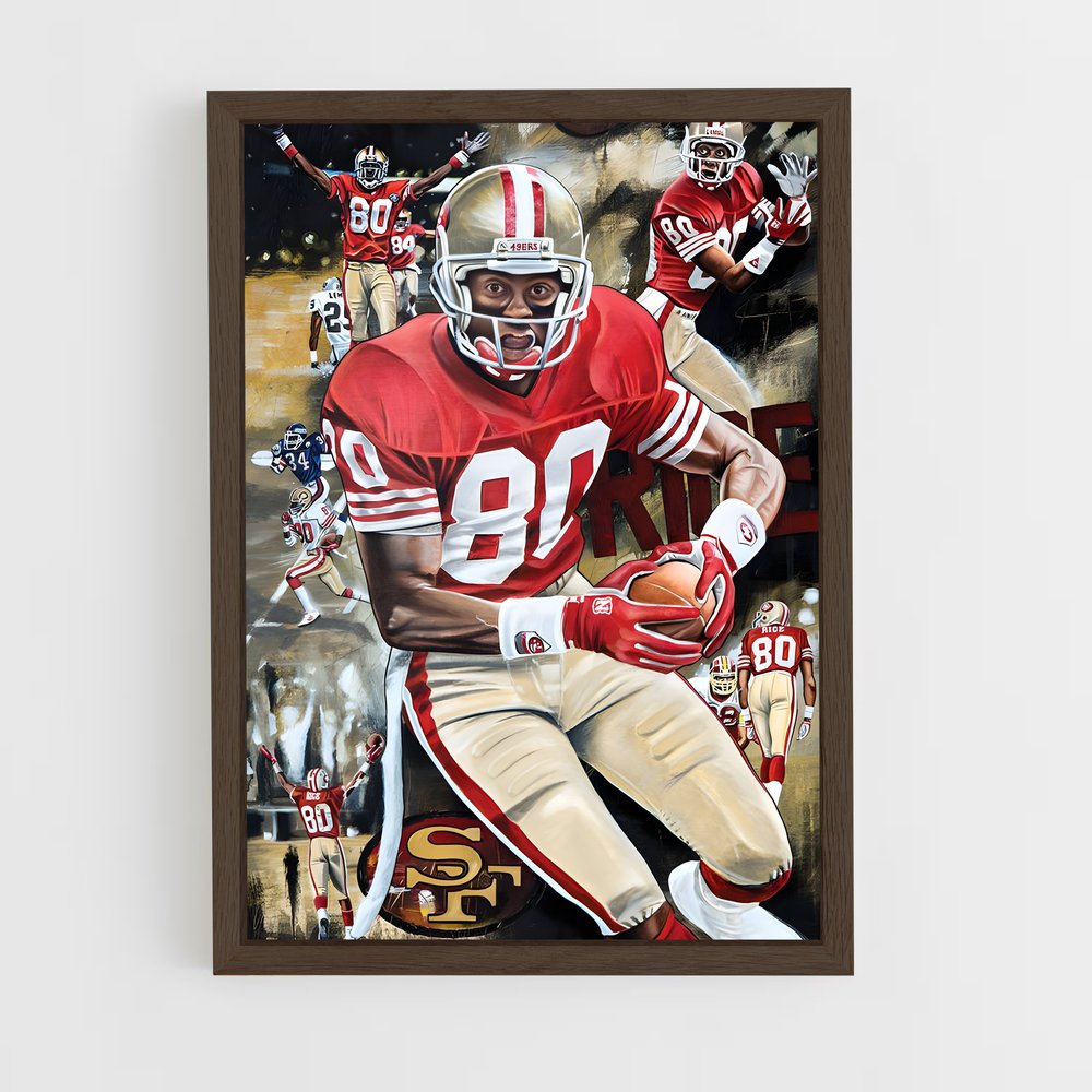 ap-jerry rice-8 cadre Bois foncé