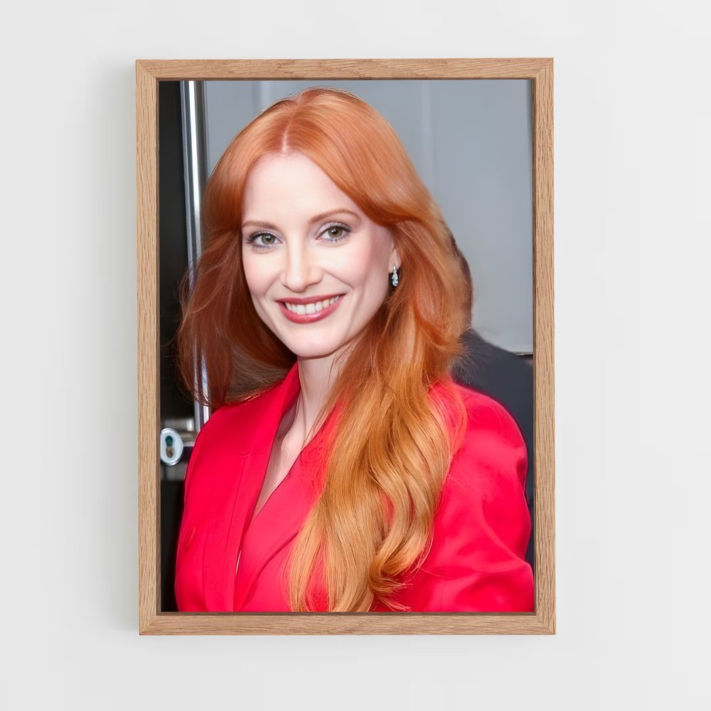 ap-jessica chastain-3 cadre Bois clair