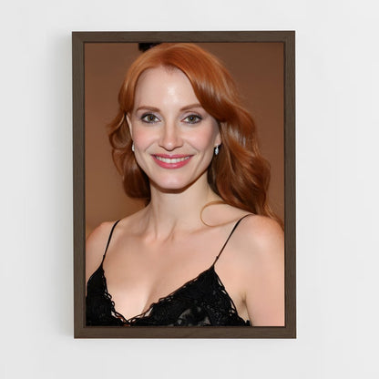 ap-jessica chastain-4 cadre Bois foncé